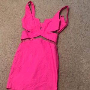 Hot pink dress!